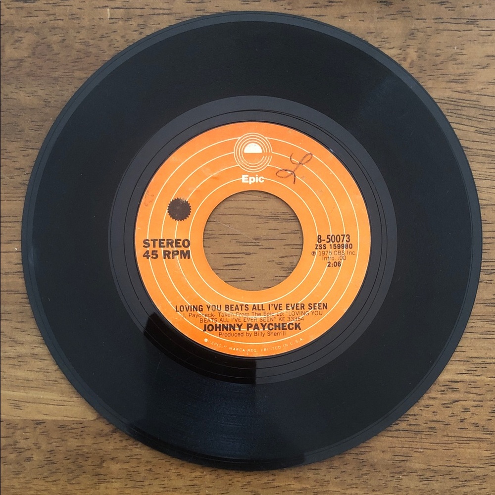 Johnny Paycheck Vinyl 45 Record The Touch of The Master’s Hand